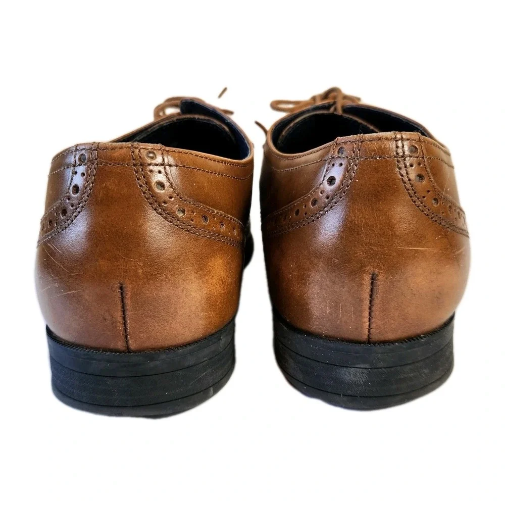Cole Haan Grand OS Dress Shoes  10.5 Tan Montgomery Wing Oxford Lace Up C20237